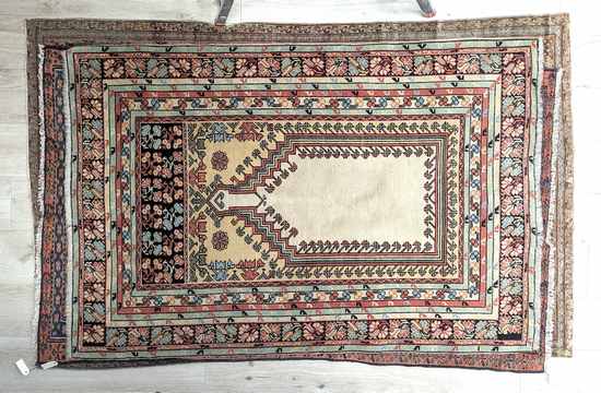 TAPIS rectangulaire en laine polychrome à...